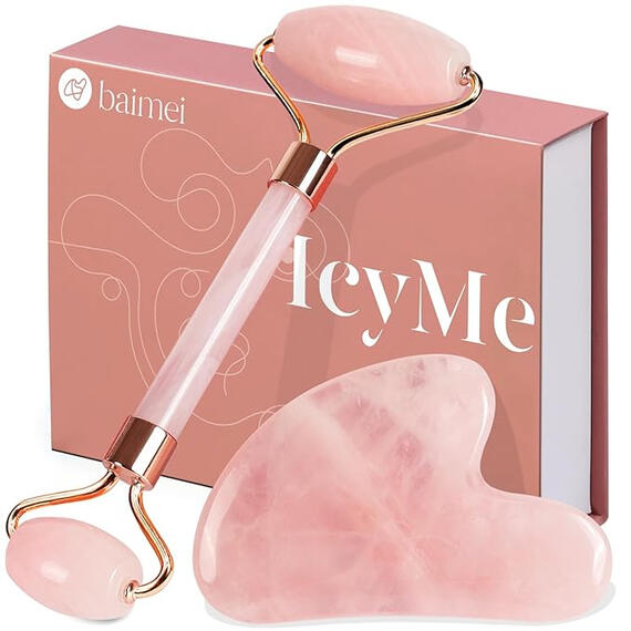 This rose quartz face roller + Gua Sha set is your go-to for a glow-up in under five minutes. Whether you’re de-puffing after a long night or setting the tone for a fresh morning, this duo helps reduce tension, soothe redness, and boost circulation.