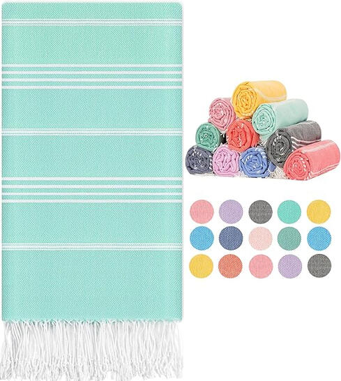 Lightweight, oversized, and totally vacation-ready. This Turkish-style towel dries fast, packs flat, and shakes off sand like magic. It’s perfect for the beach, pool, or cruise deck, and cute enough to wear as a wrap or throw. Give the gift of chill and d