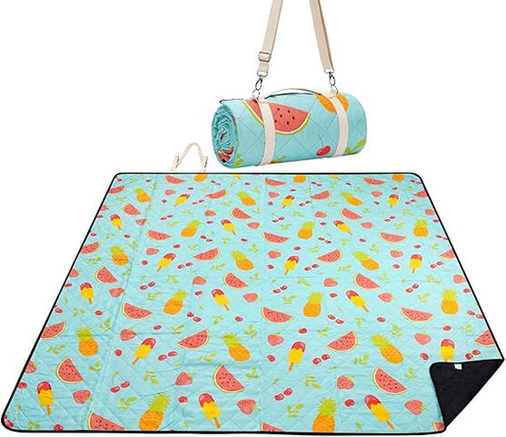 Spread a little sunshine under your snacks. This lemony-fresh picnic blanket is water-resistant, washable, and folds up with a built-in handle — perfect for beach trips, backyard hangs, concerts, or road trip rest stops. Bright, breezy, and cute-as-heck.